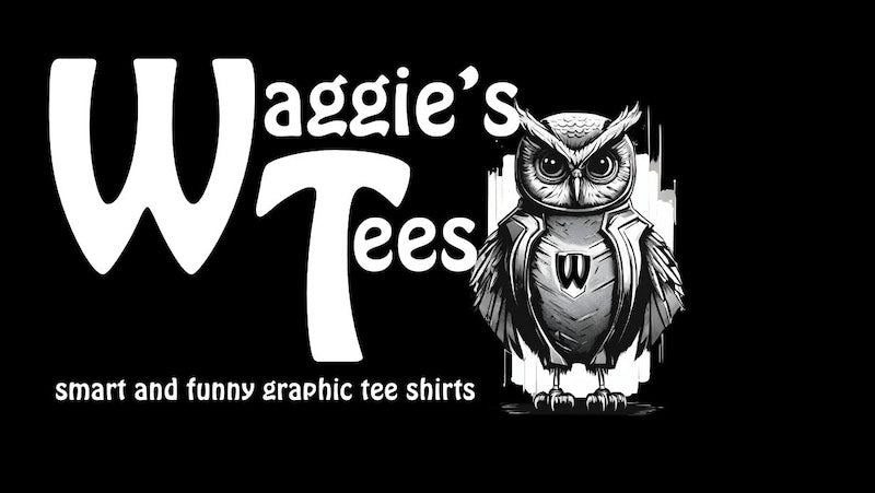 Waggies Tee Shirts logo science fiction owl
