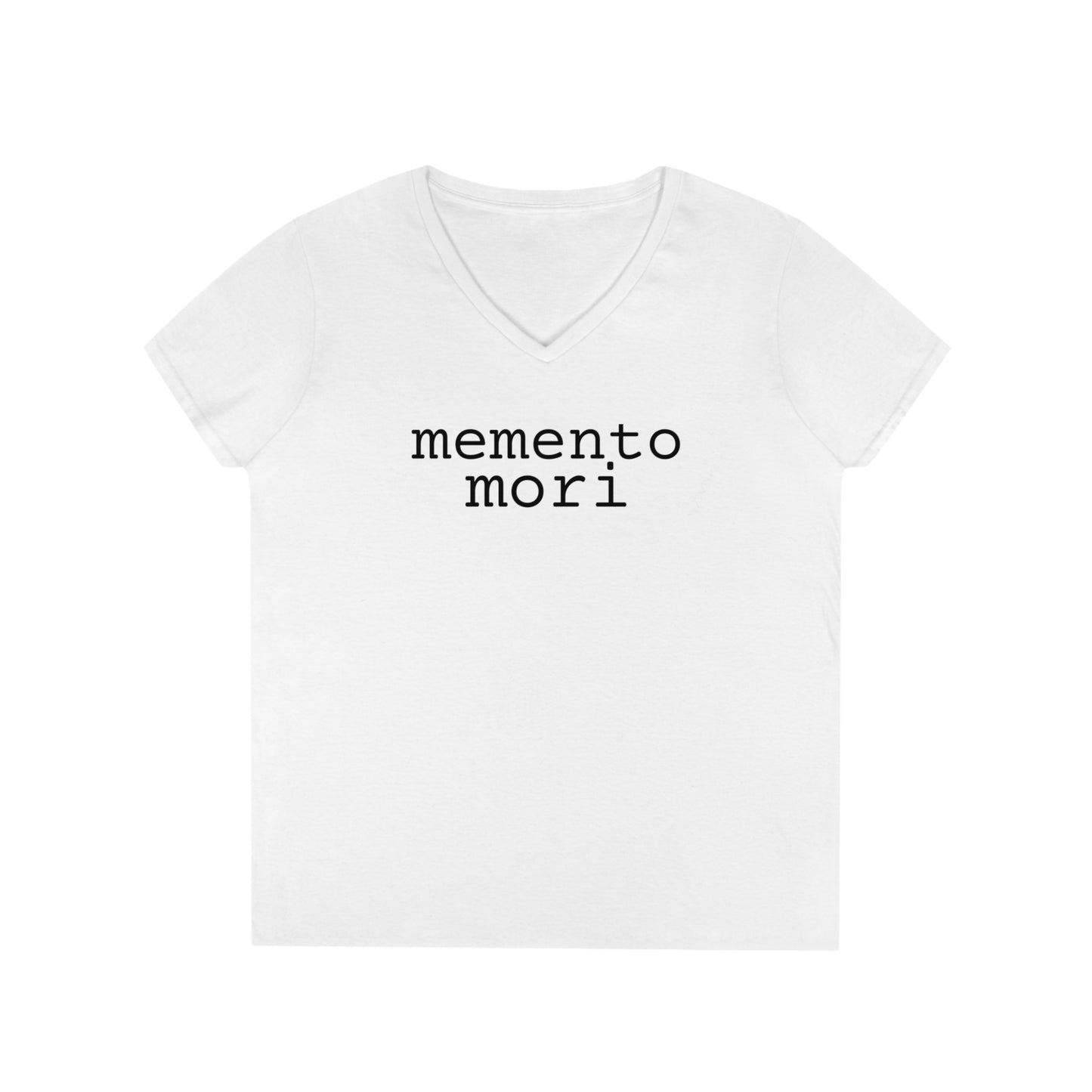 Memento Mori (Ladies' V-Neck T-Shirt) Stoic philosophy "Remember Death"