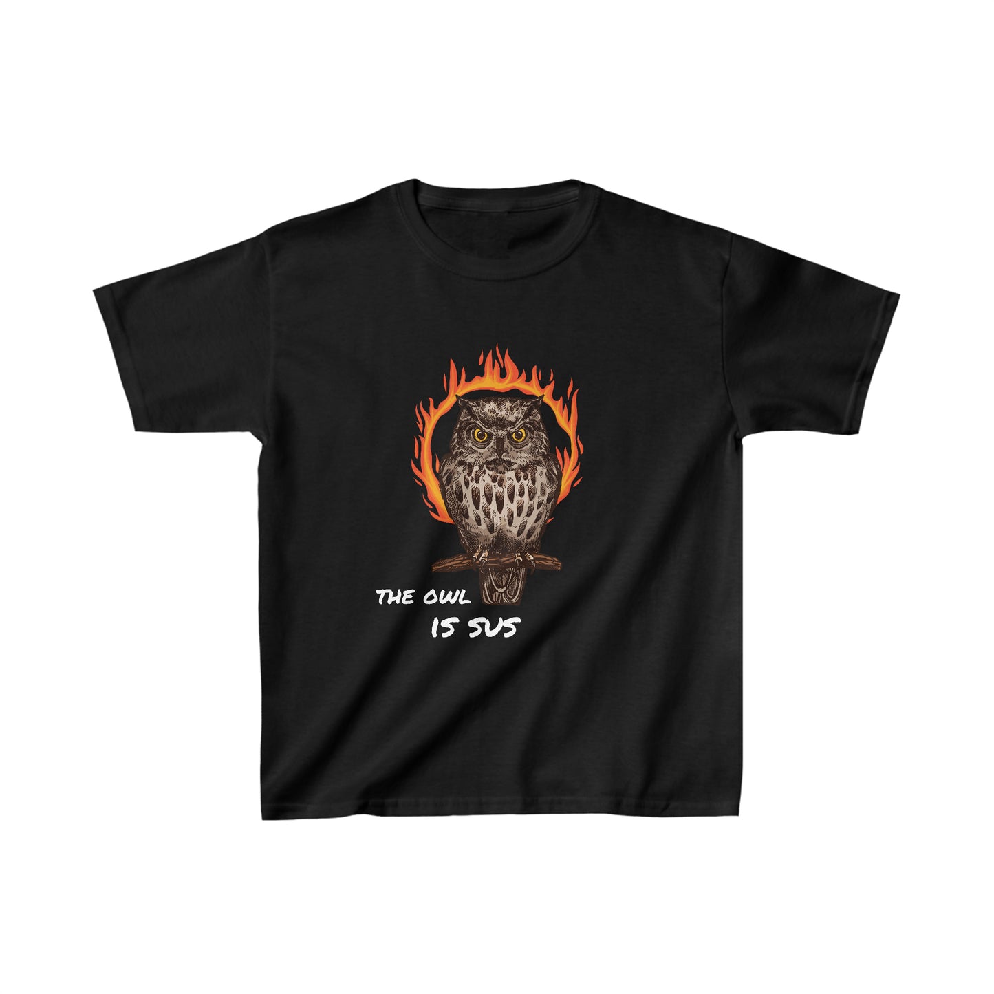The Owl Is Sus (Kids Heavy Cotton Tee)