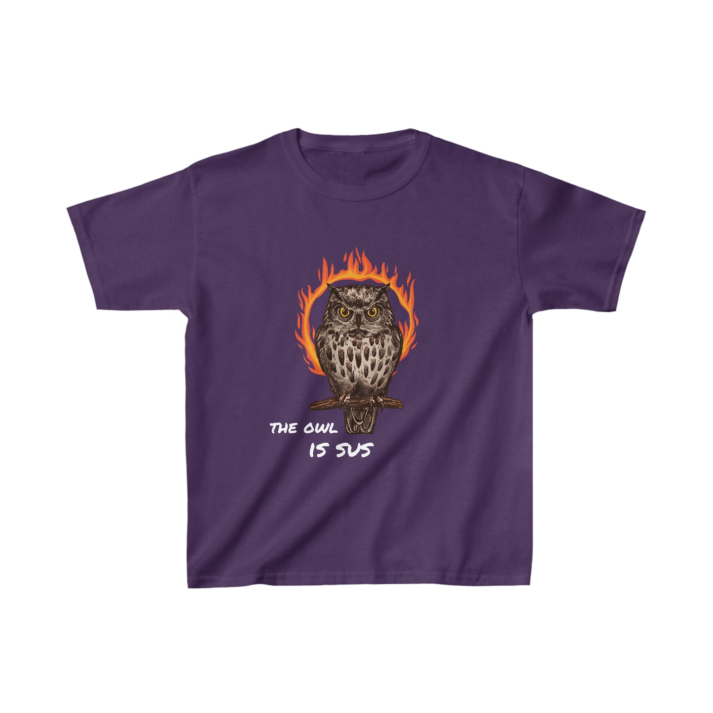 The Owl Is Sus (Kids Heavy Cotton Tee)