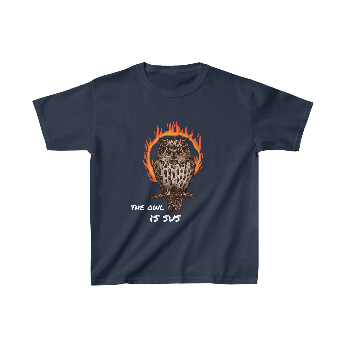 The Owl Is Sus (Kids Heavy Cotton Tee)