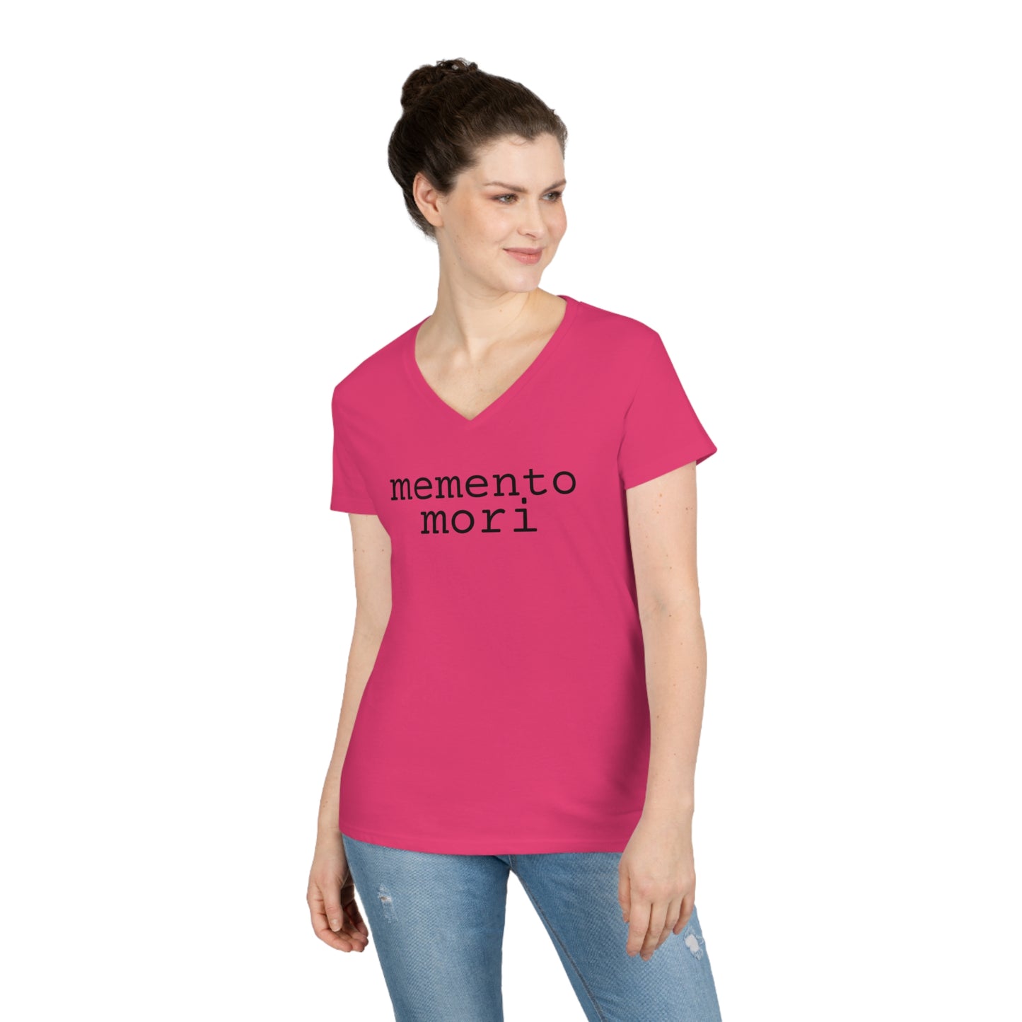 Memento Mori (Ladies' V-Neck T-Shirt) Stoic philosophy "Remember Death"
