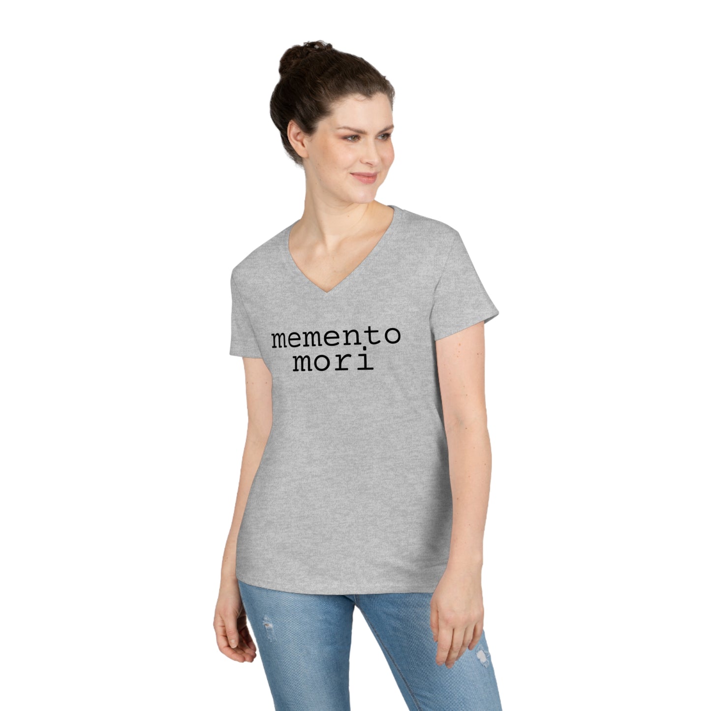 Memento Mori (Ladies' V-Neck T-Shirt) Stoic philosophy "Remember Death"