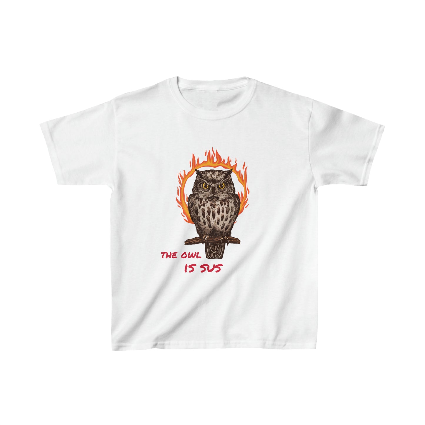 The Owl Is Sus (Kids Heavy Cotton Tee)