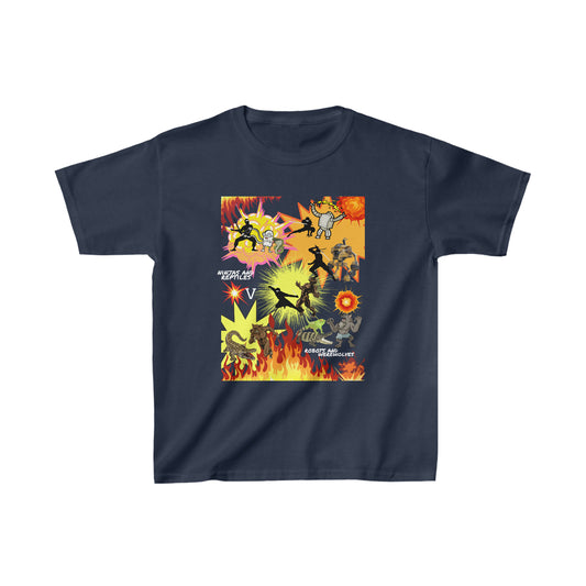 Ninjas and Reptiles V Robots and Werewolves (Kids Heavy Cotton Tee)